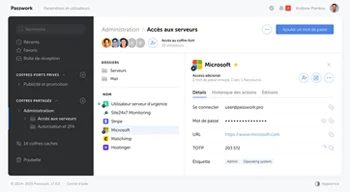 Passwork password manager interface showing secure vault organization
