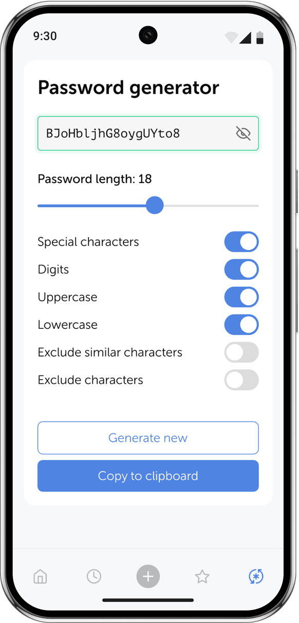 Passwork Android app — password generator
