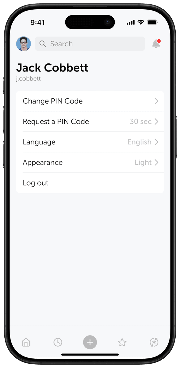 Passwork iOS app — profile and settings