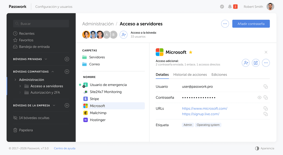 Vista previa de Passwork