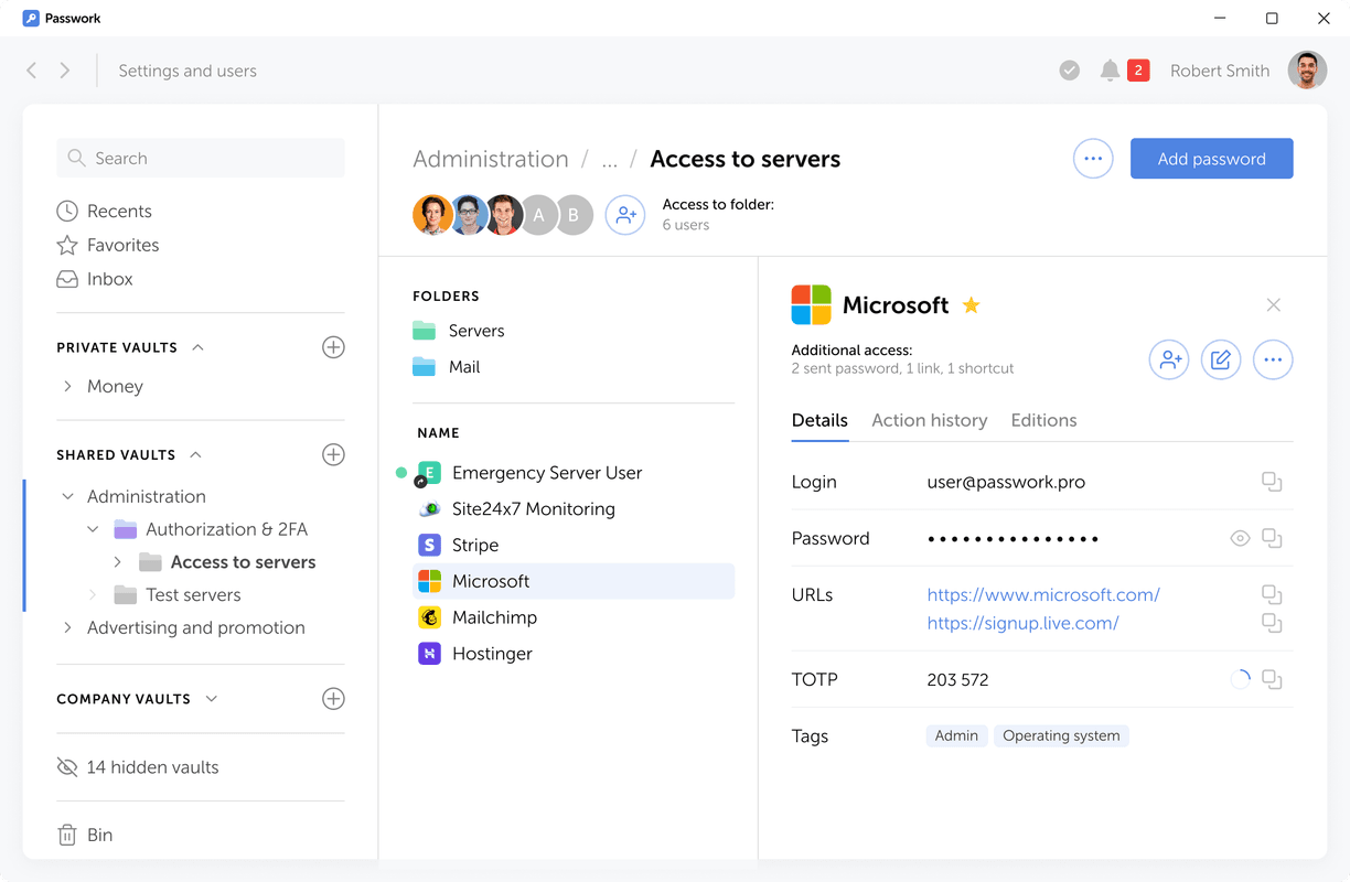 Passwork for Windows — vaults and sharing