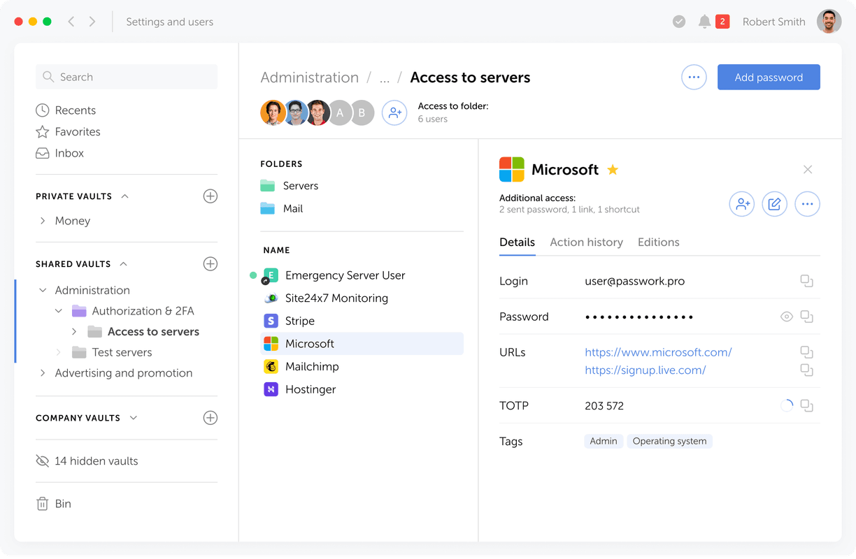 Passwork desktop app — vaults and sharing
