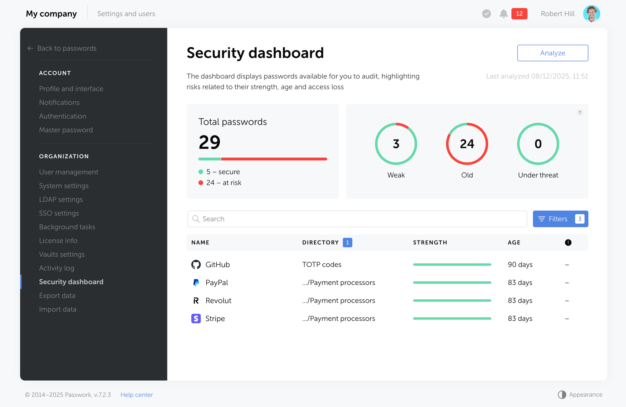 Breach monitoring and password health checks