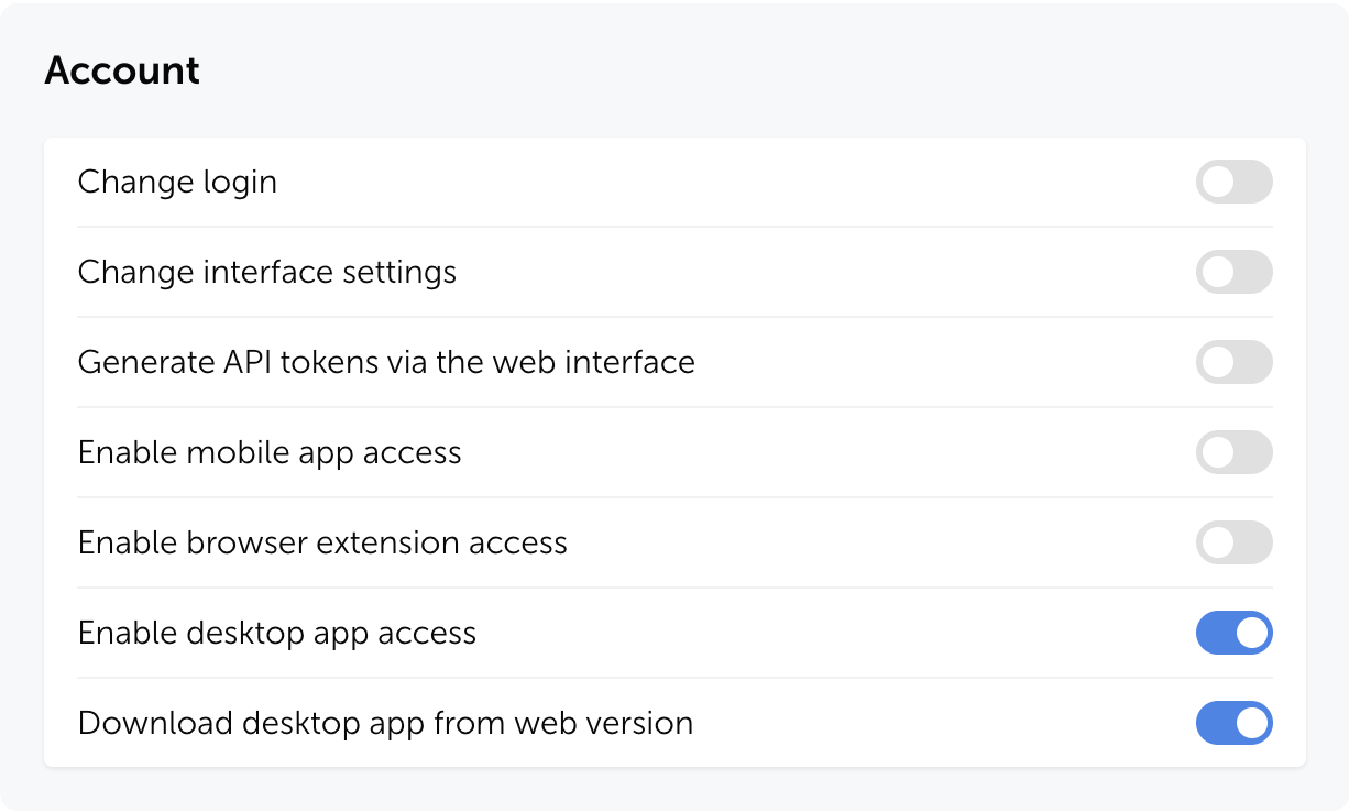Desktop app access control