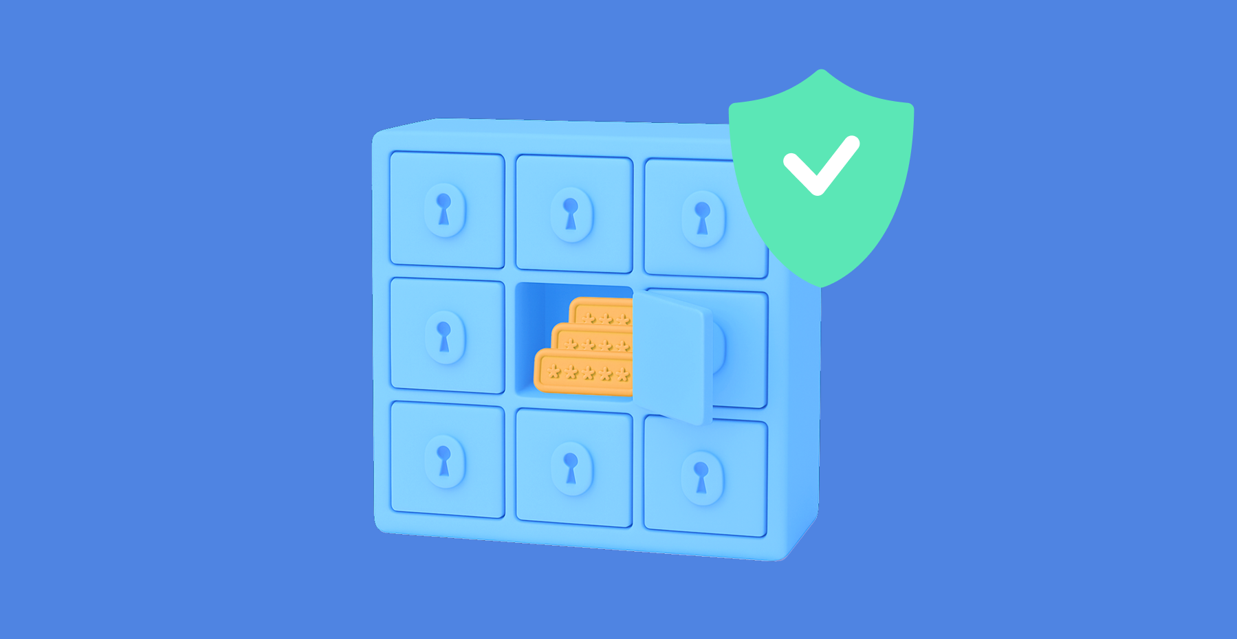 Shield with lock and password field symbolizing credential protection