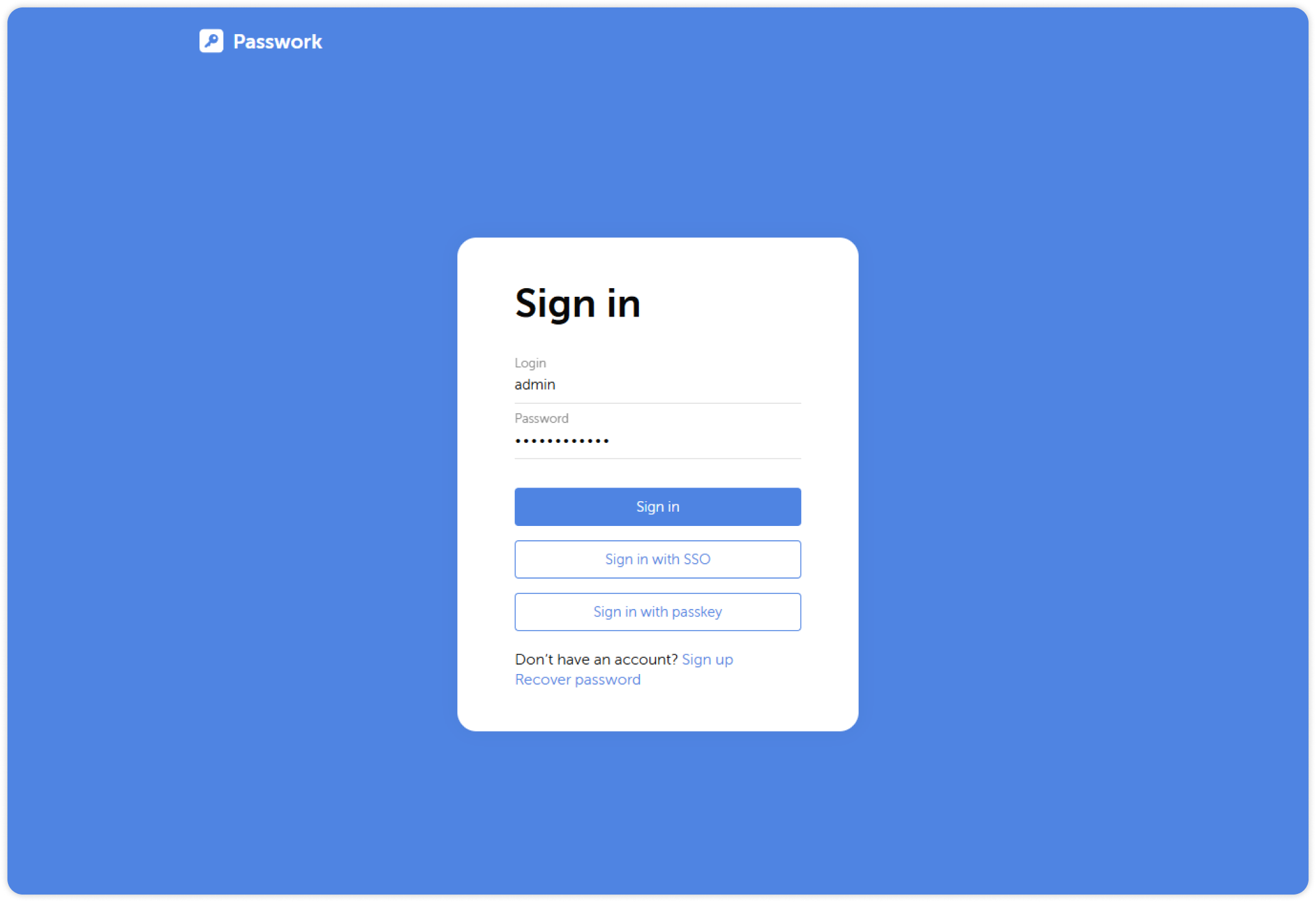 Anmeldeseite mit SSO- und lokalen Login-Optionen