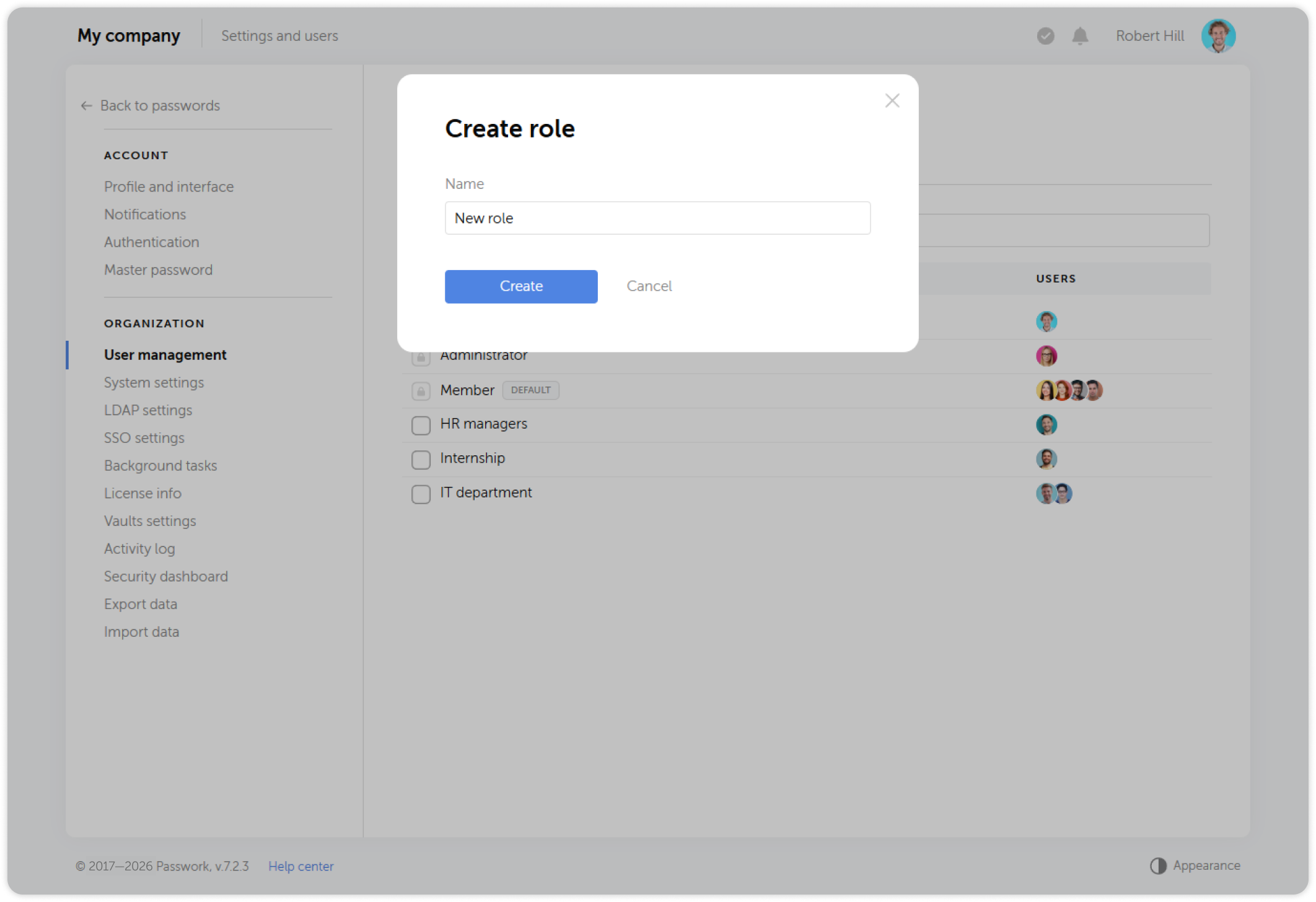 Role creation