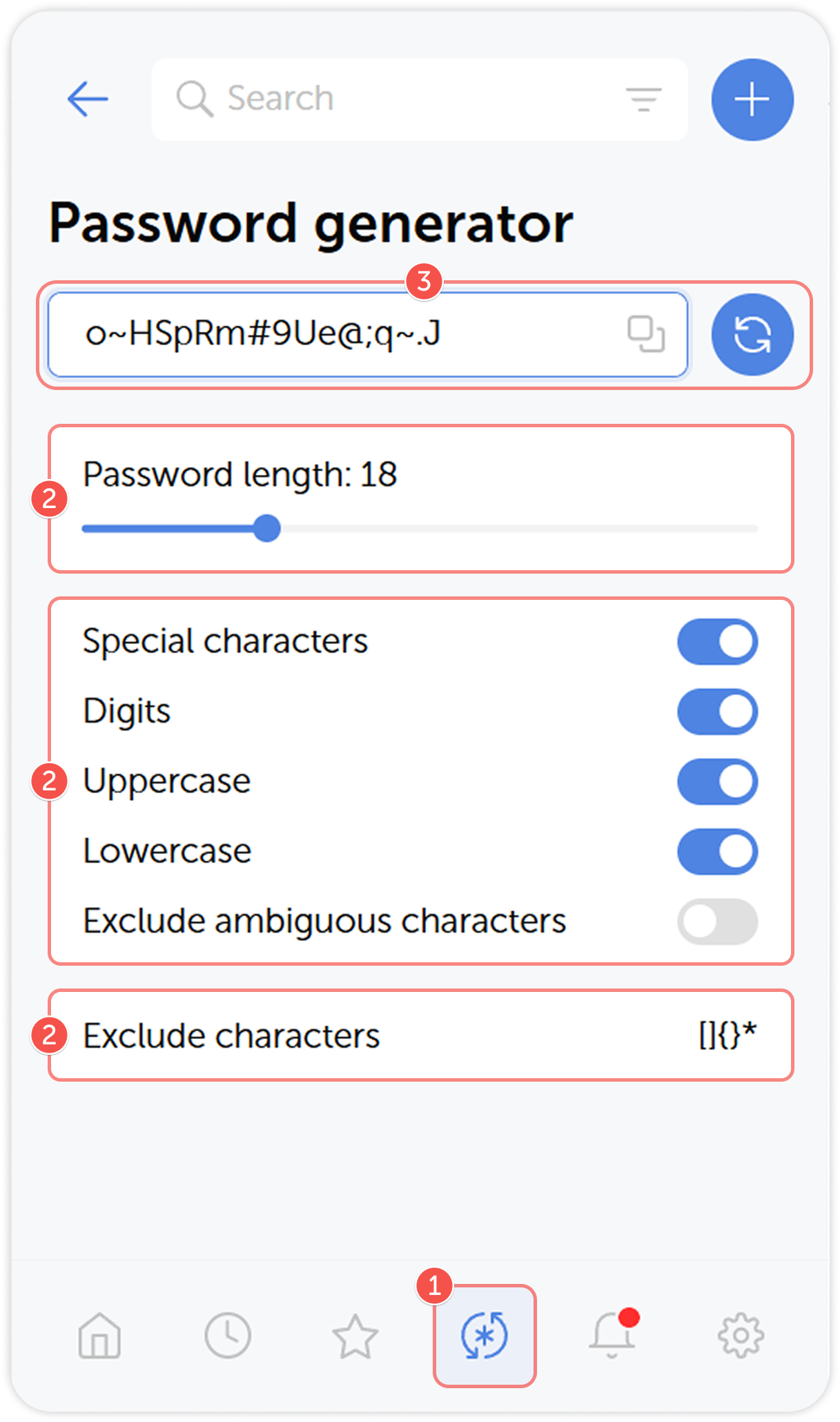 Password generator in the browser extension