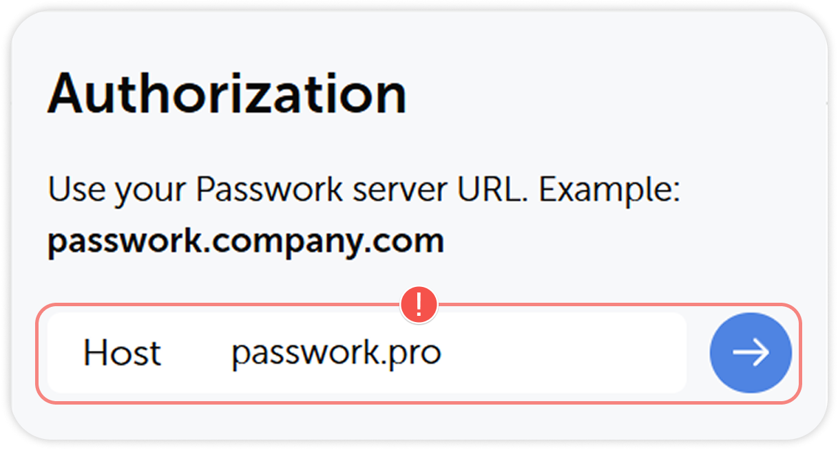 Browser extension setup screen — enter host address