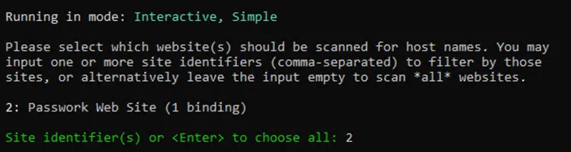 Passwork-Website auswählen