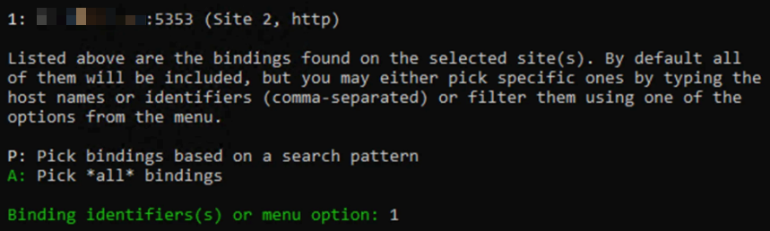 Einzelne Bindung auswählen