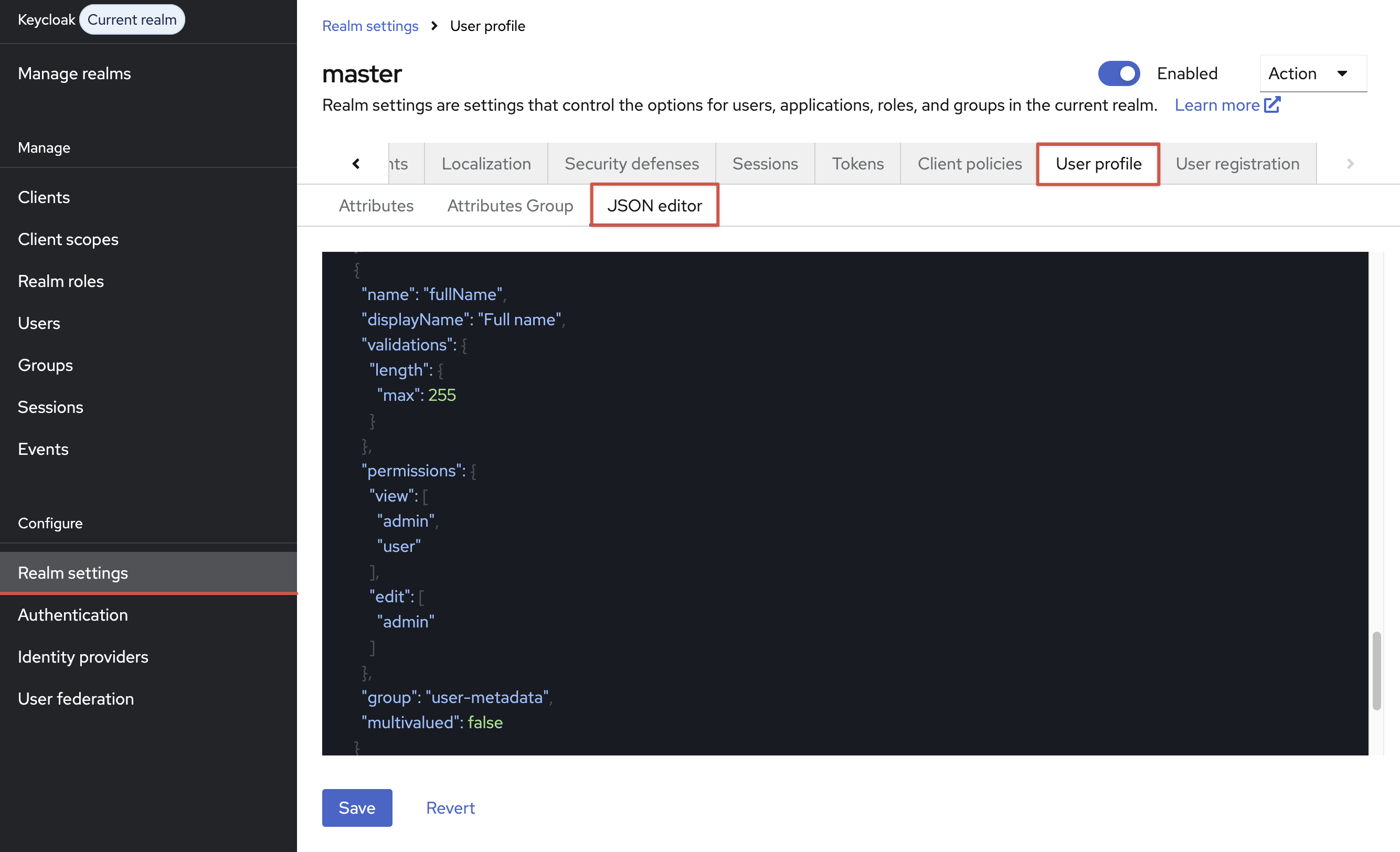 Adding fullName in the User Profile JSON editor