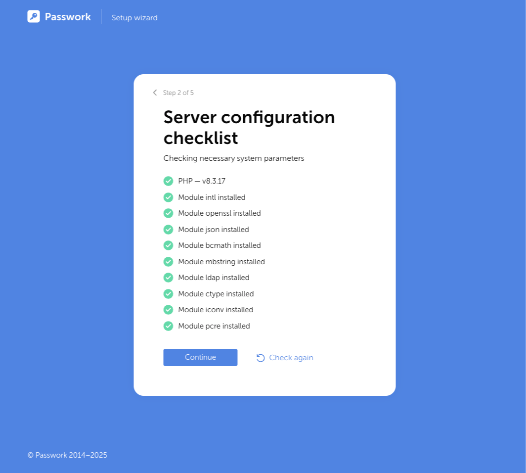 Verificación de instalación de componentes