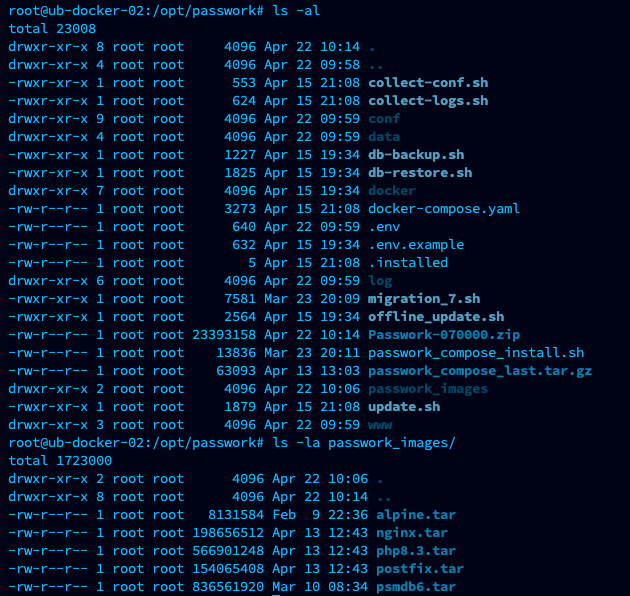 Example of file/archive placement