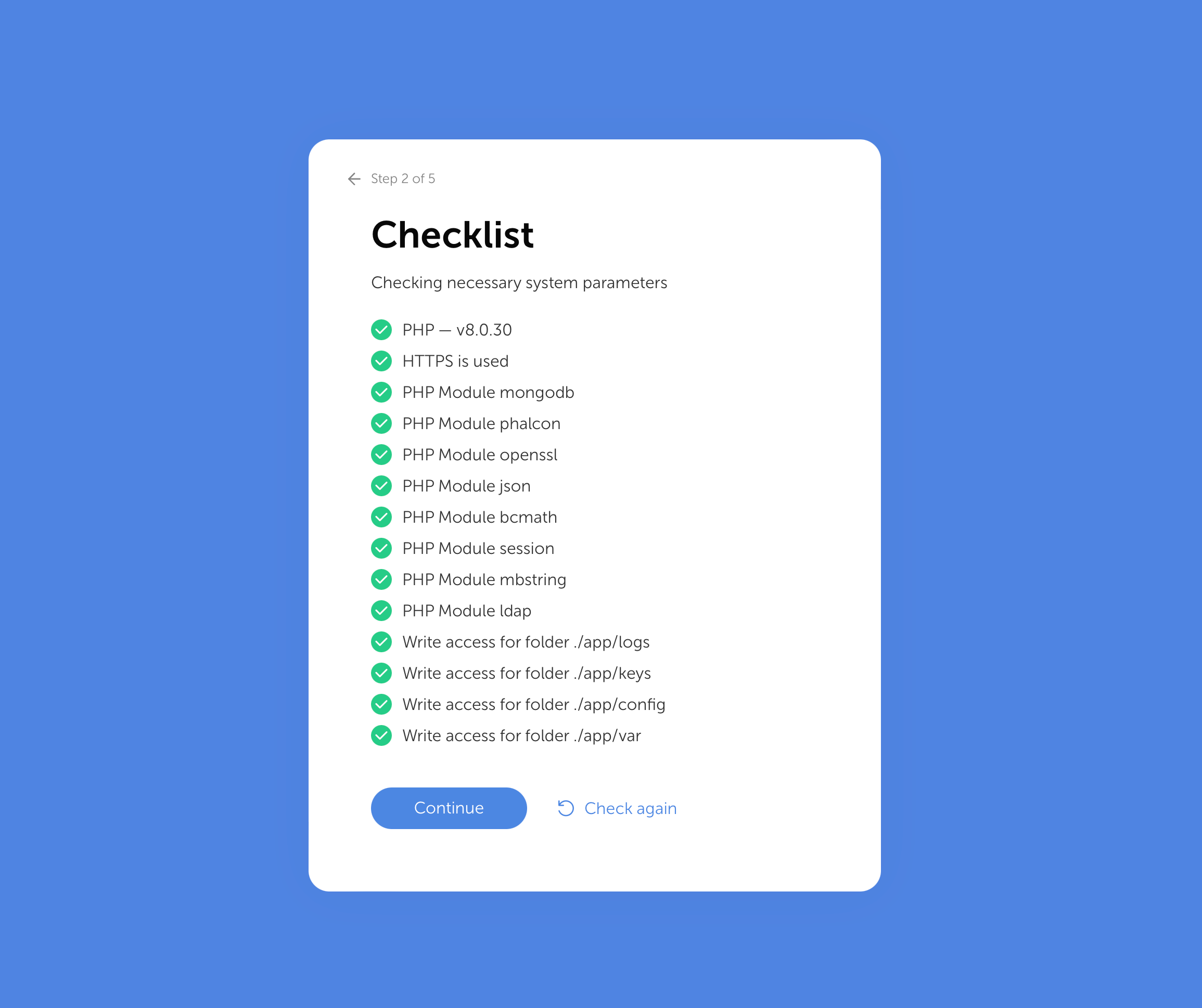 Parameters check