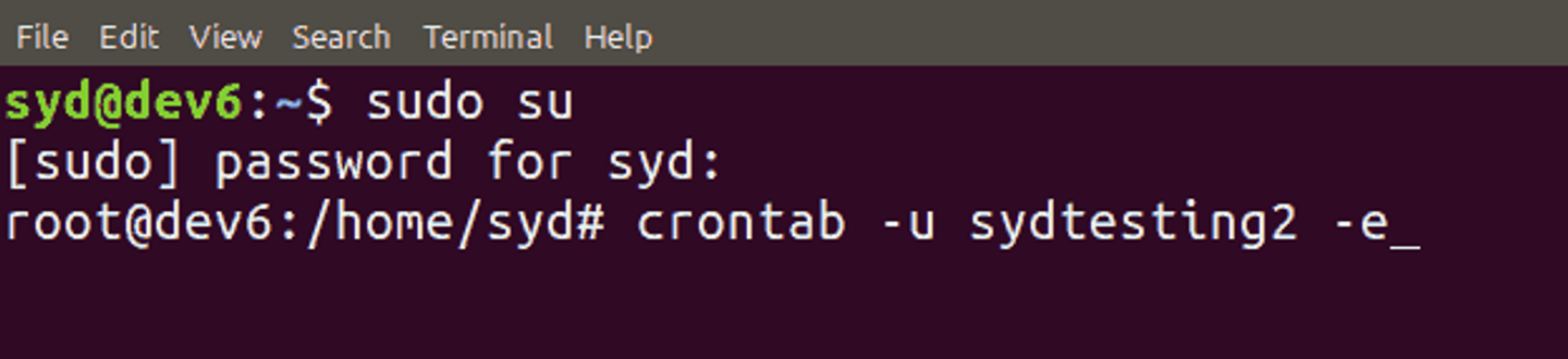 Editing another user's crontab