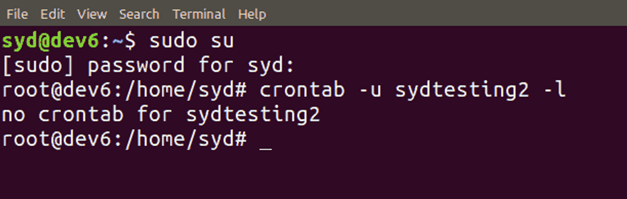 Viewing another user's crontab