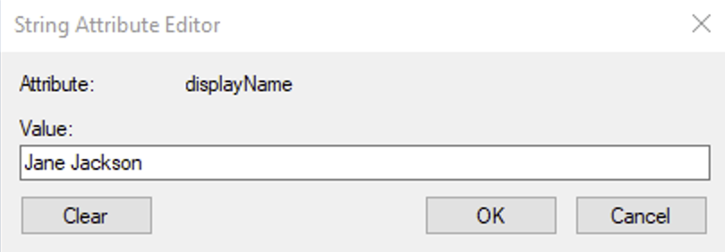 The displayName attribute in the Active Directory user record