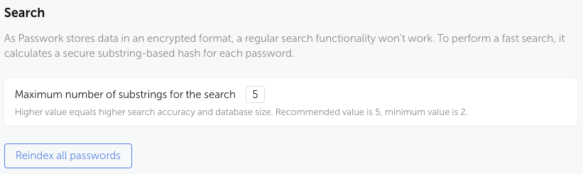 Password Reindexing