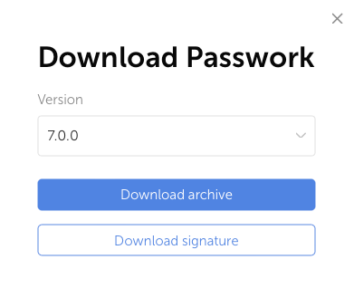 Example of obtaining Passwork version 7