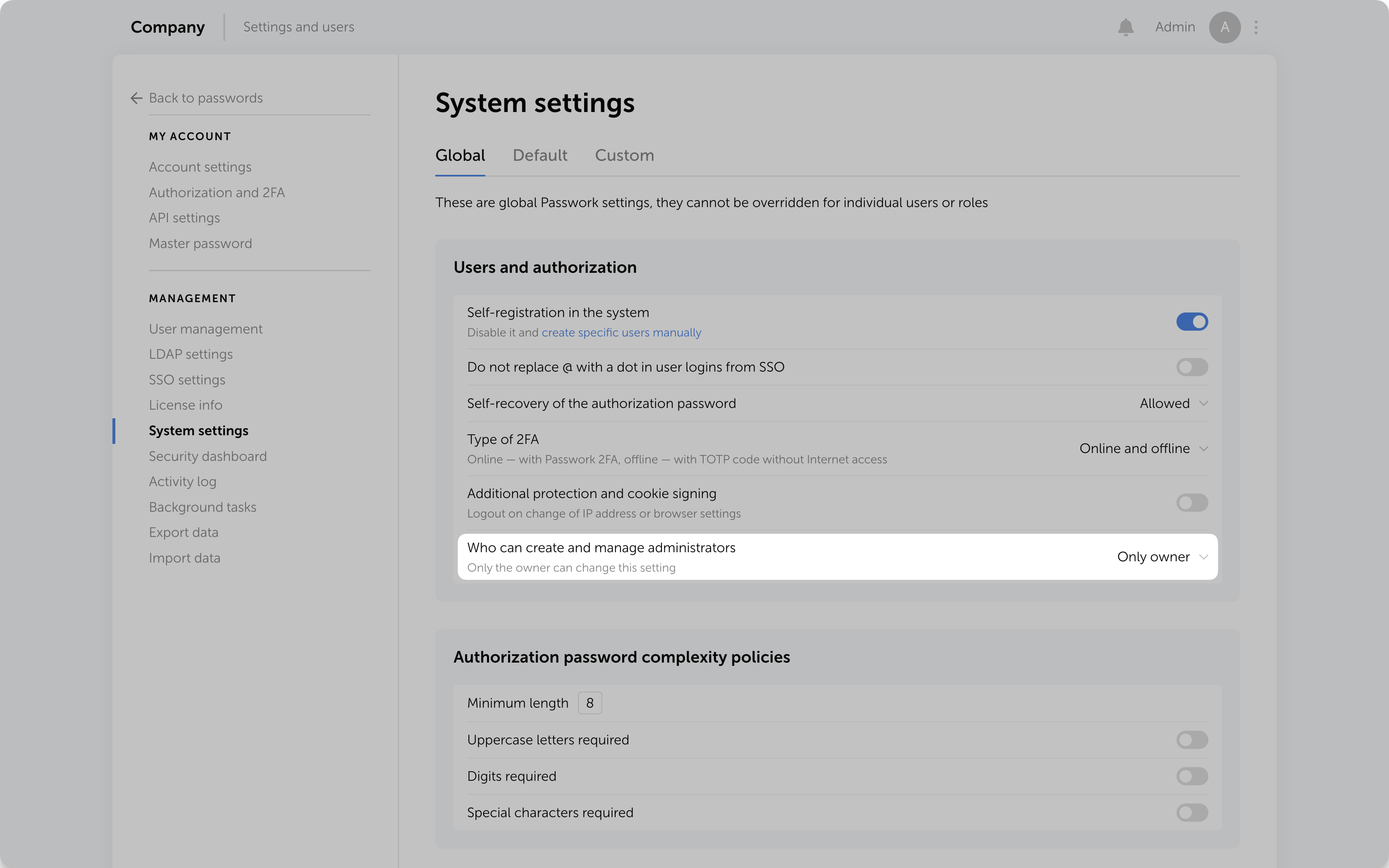 Searching password by browser extension