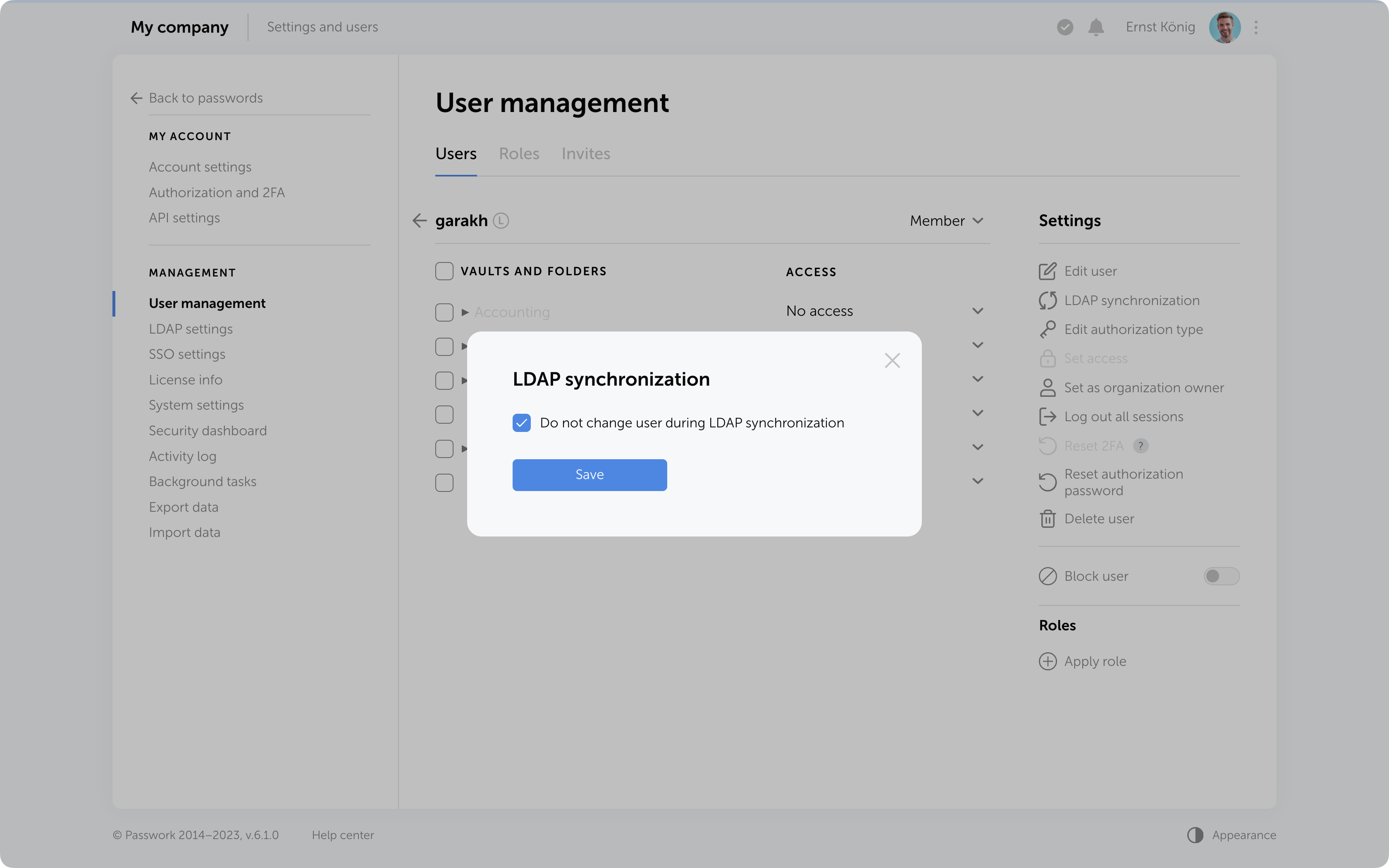 Searching password by browser extension
