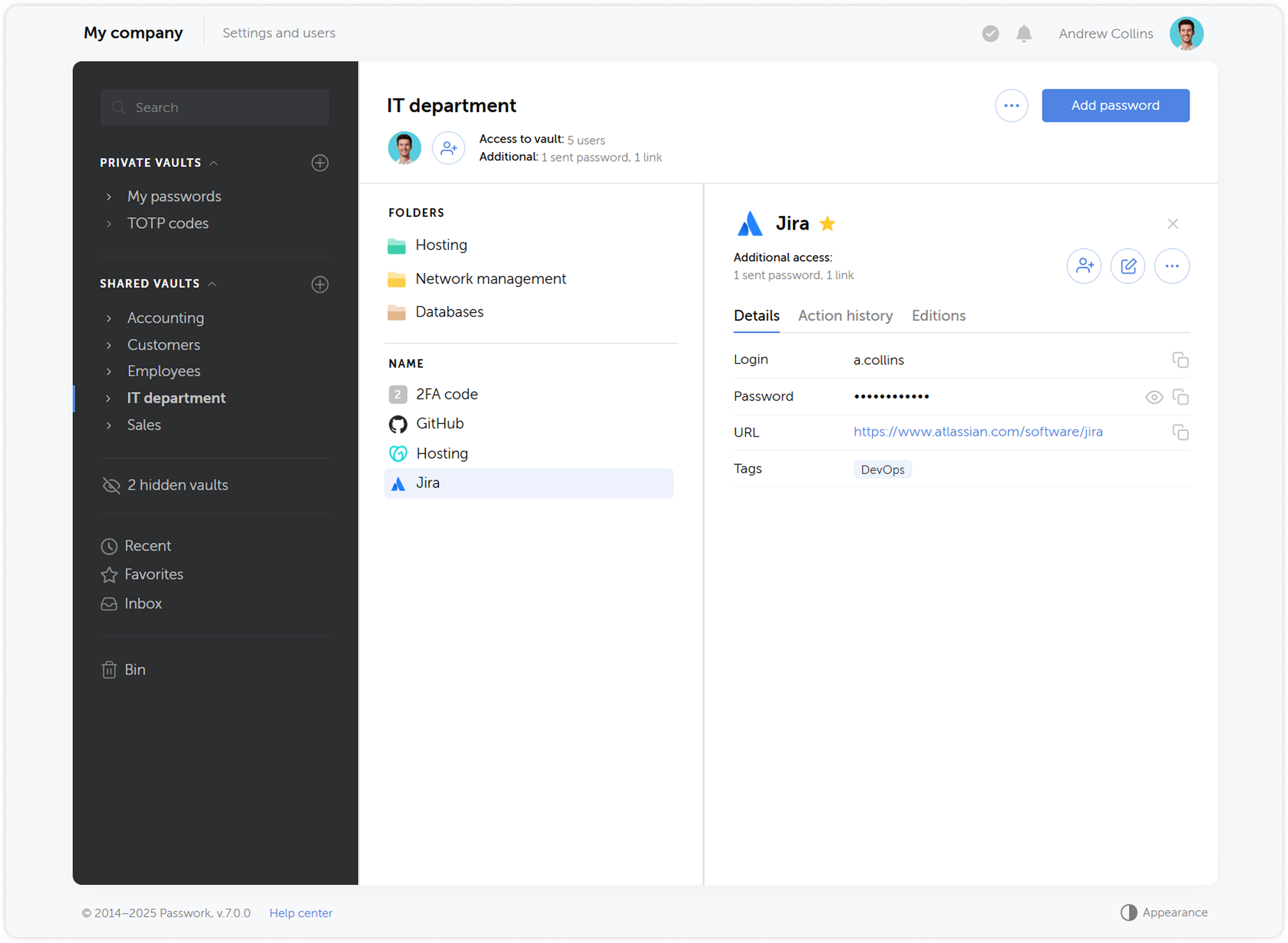 Searching password by browser extension