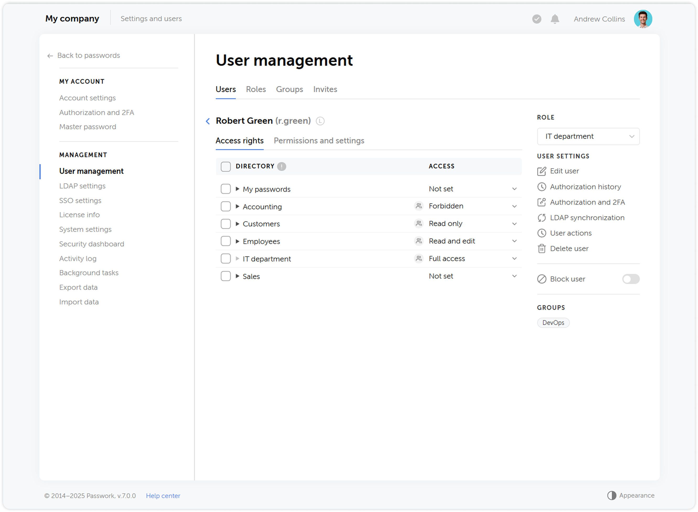 Searching password by browser extension