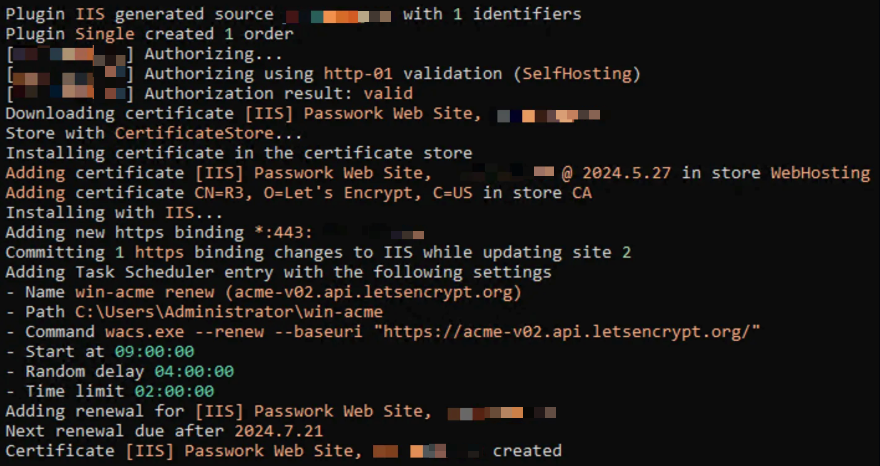 Example of obtaining an SSL certificate for the Passwork website