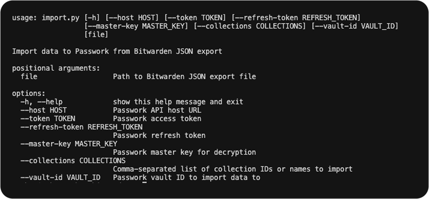 Import script help dialog