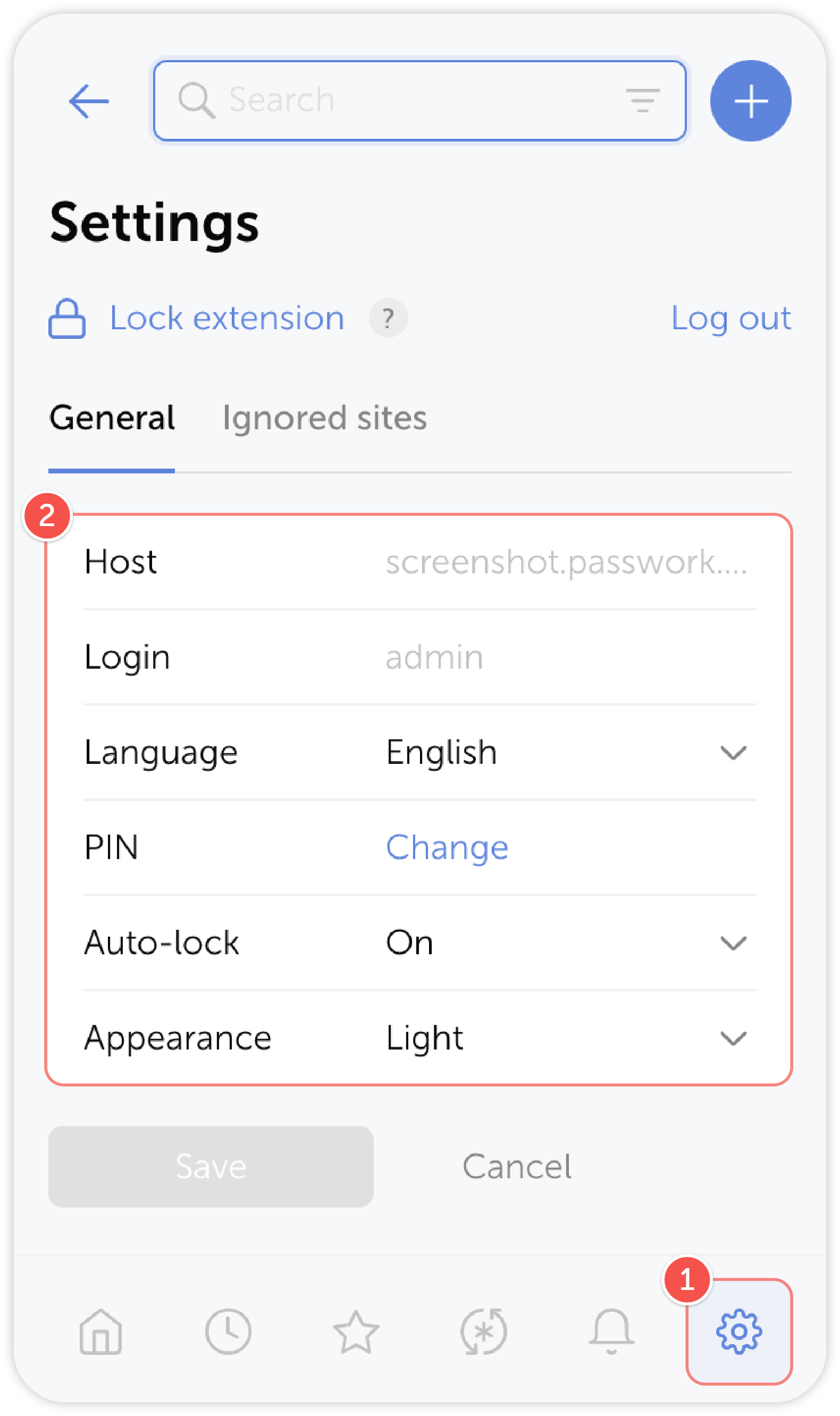 General settings