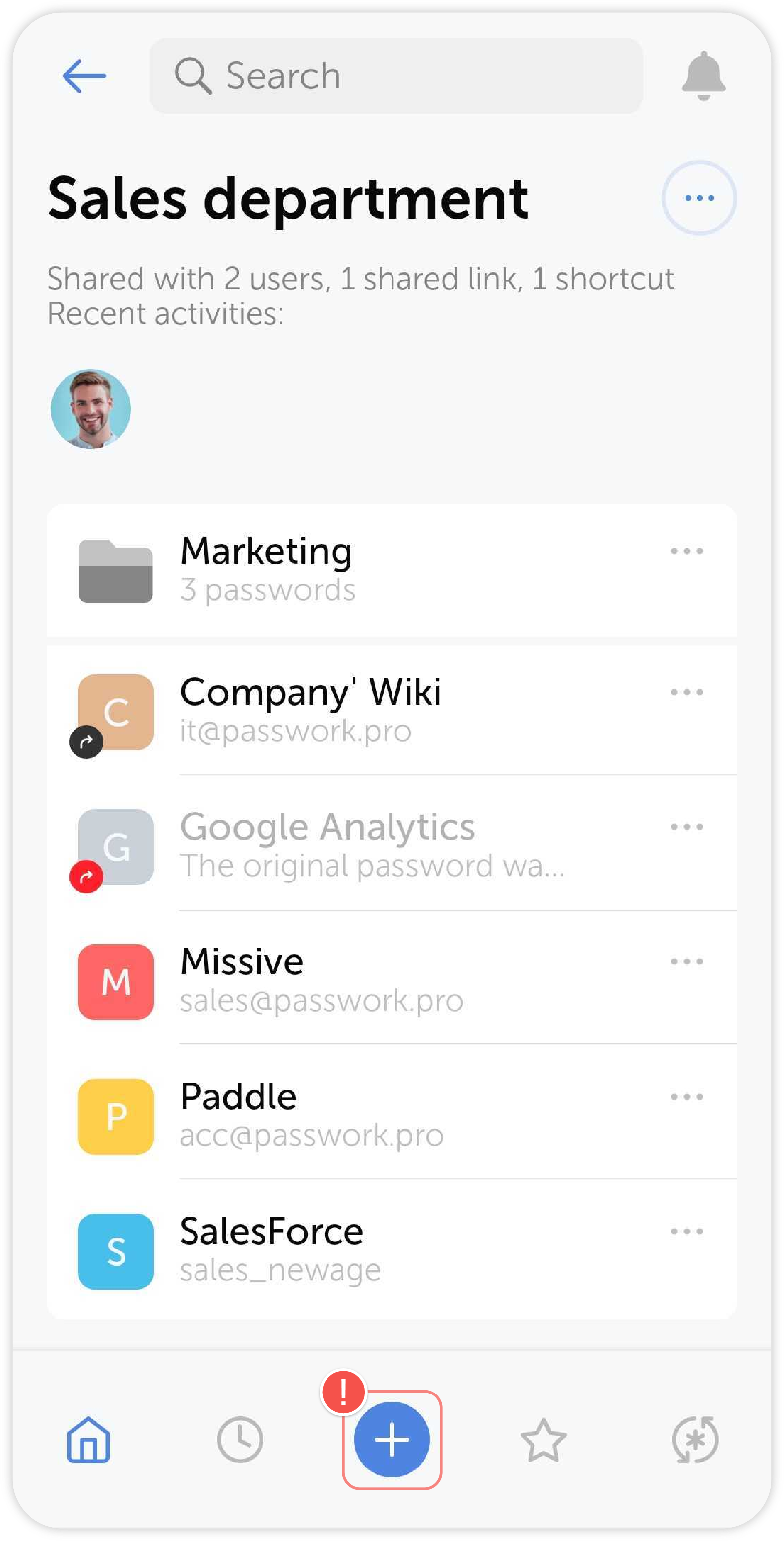 Add password button