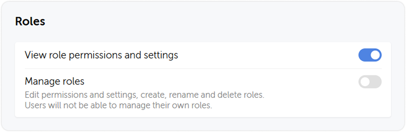 Roles permissions