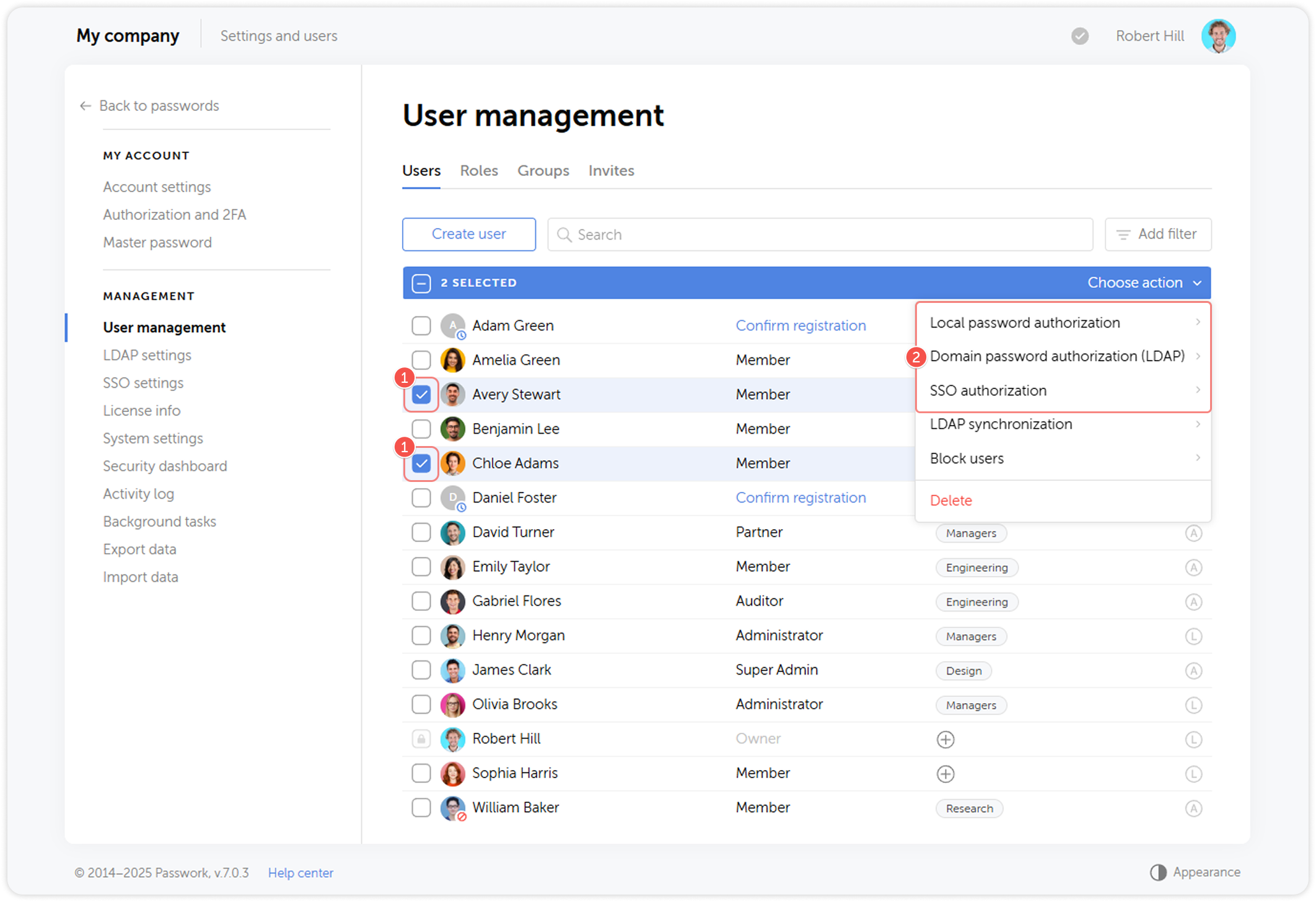 Edit authorization type
