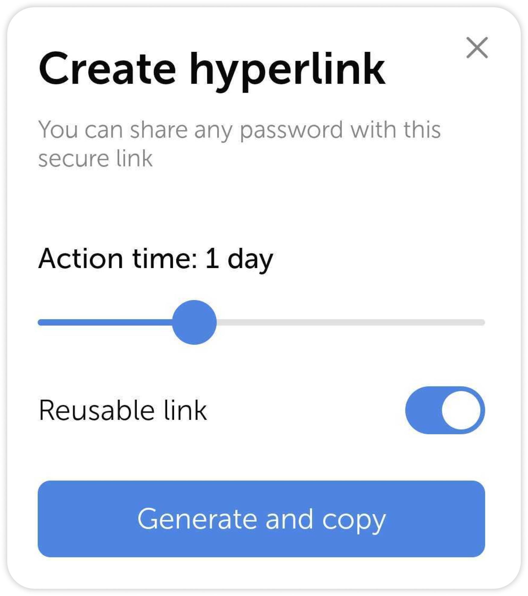 Share password dialog