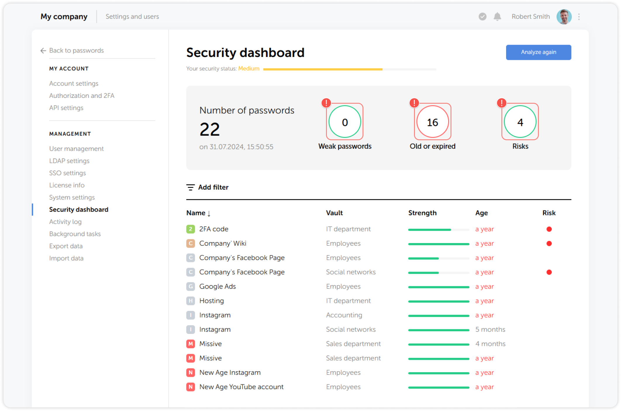 Quick filter by clicking metrics