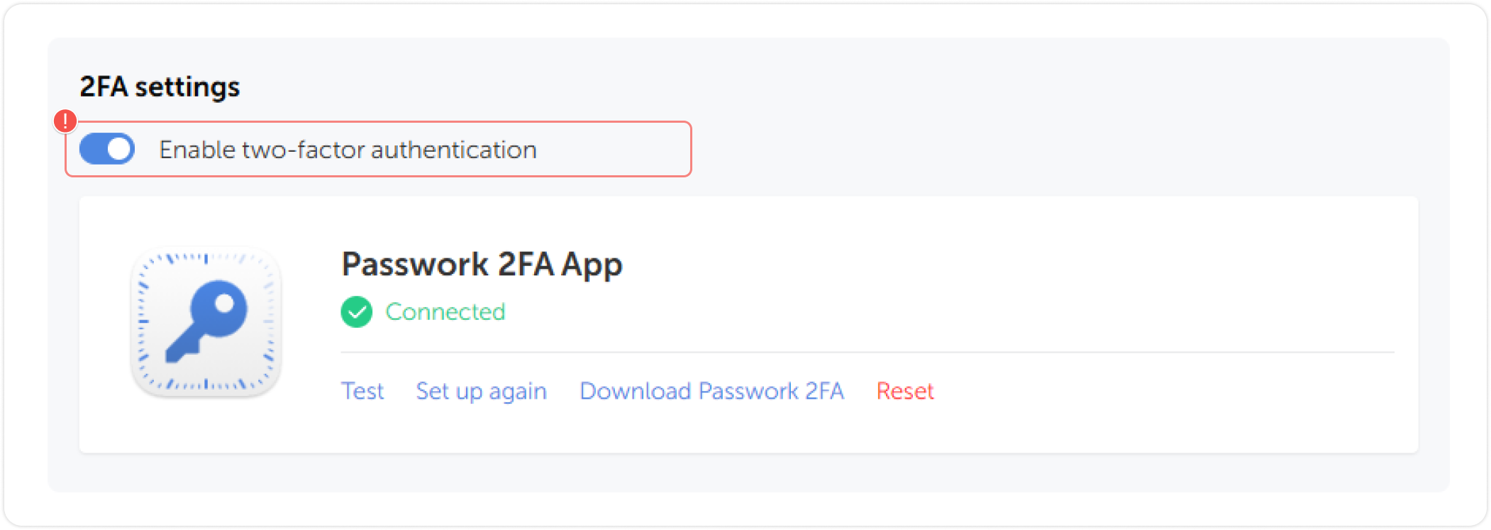 Enable or disable 2FA