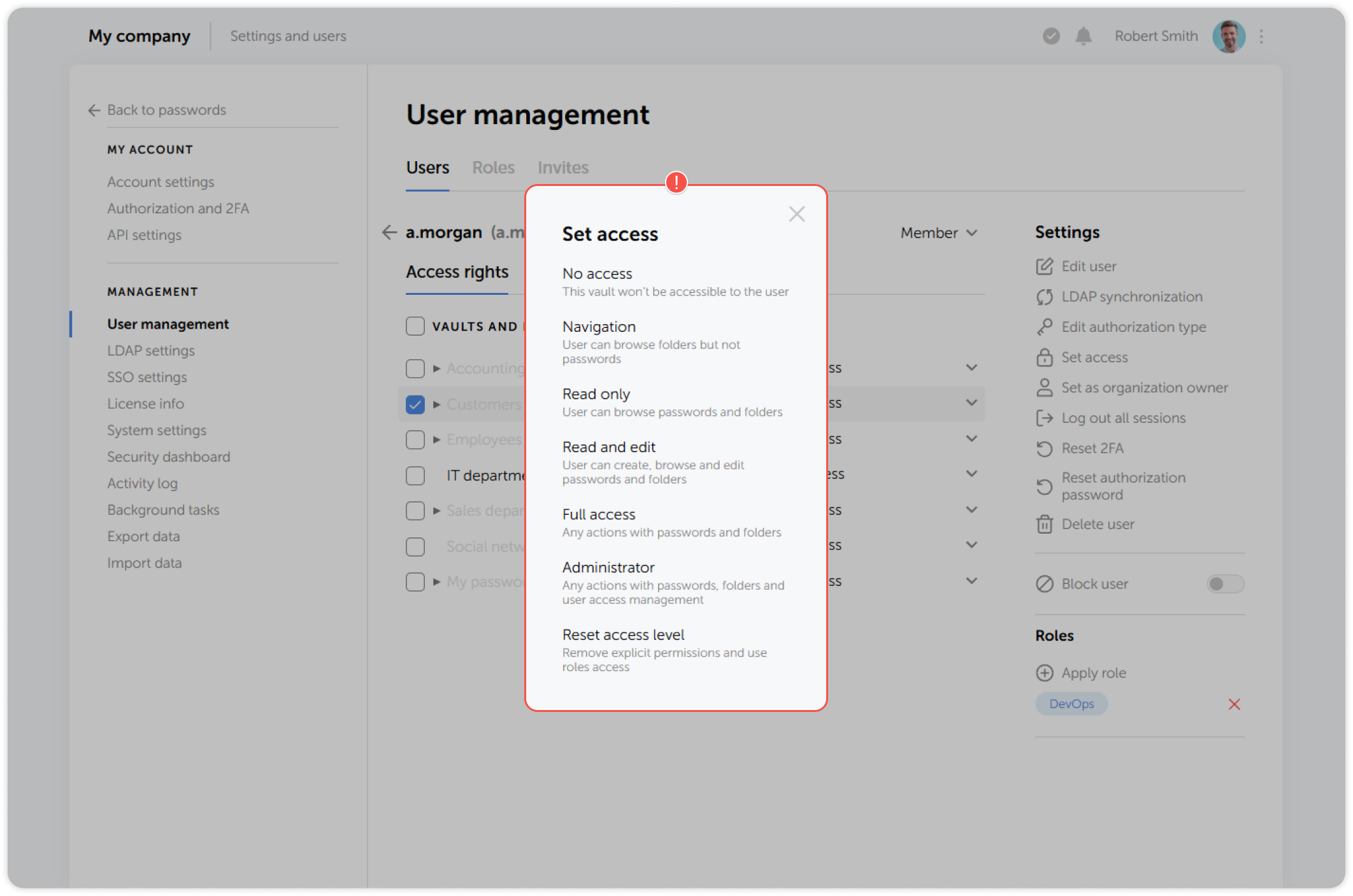 Set access for multiple locations