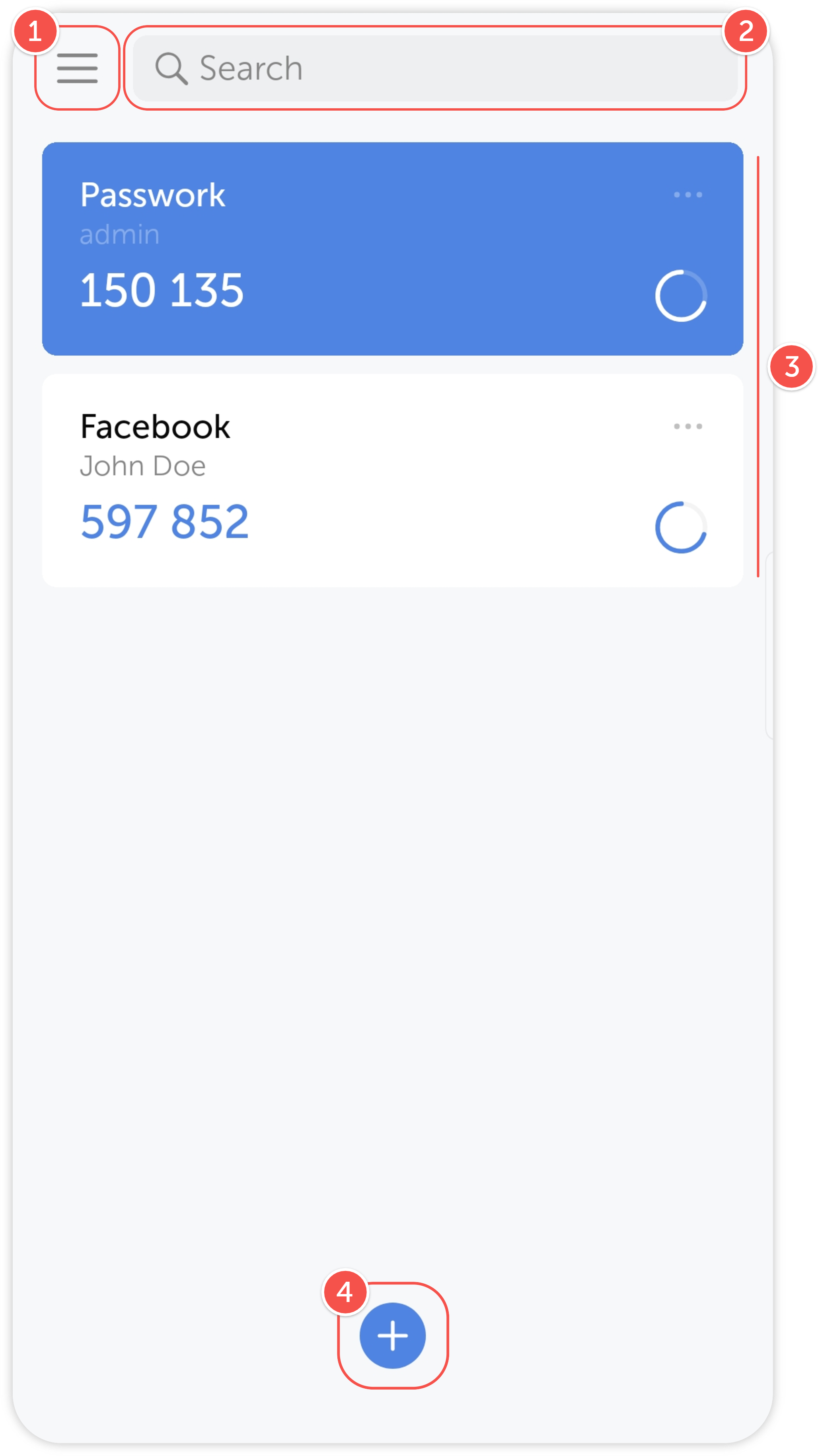 Passwork 2FA main screen interface