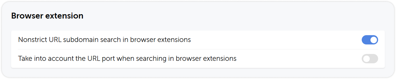 Browser extension settings