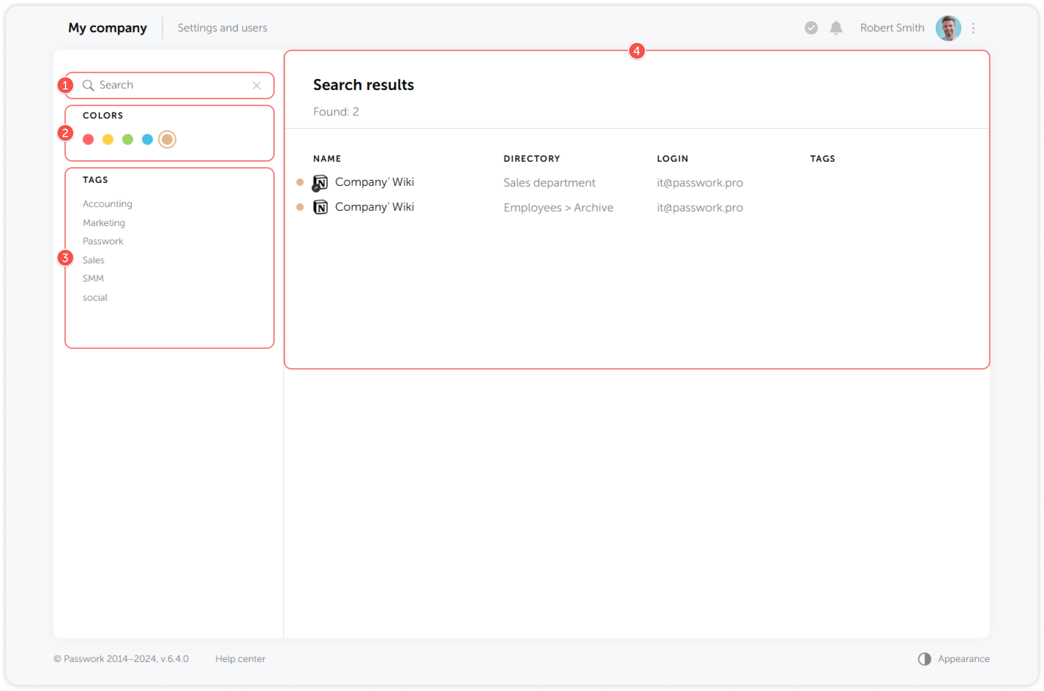 Search bar interface