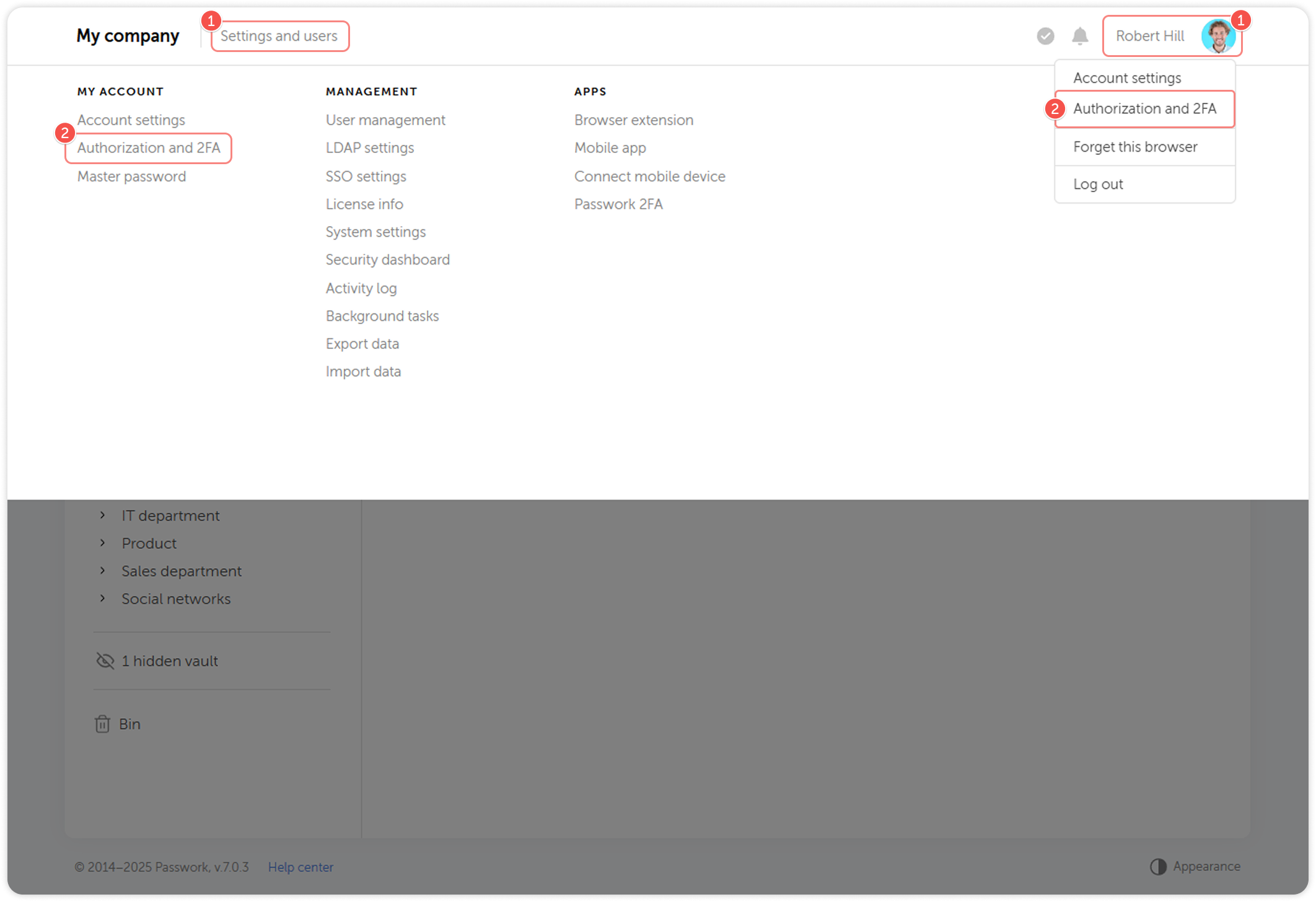 Authorization and 2FA access