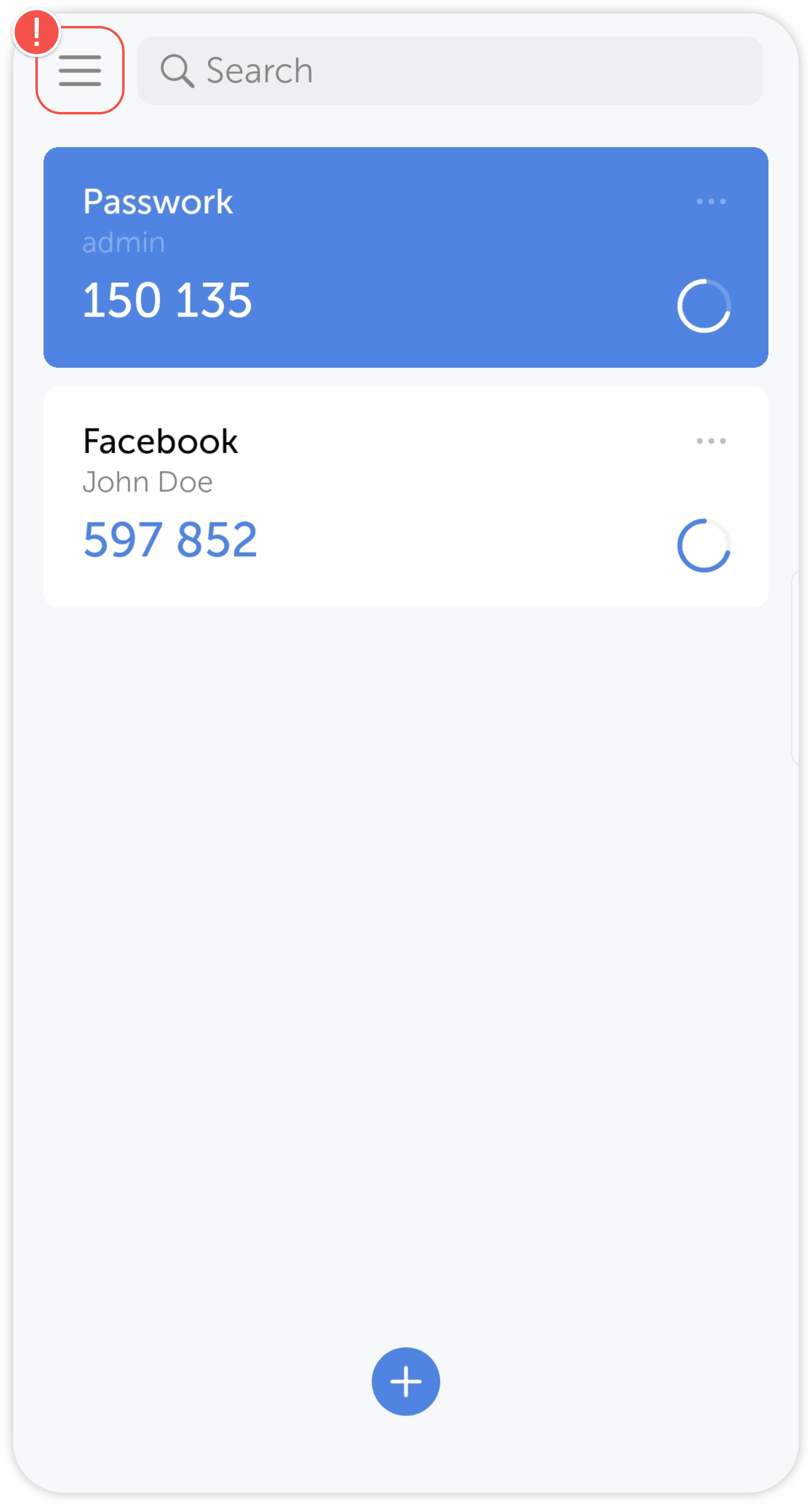 App settings menu