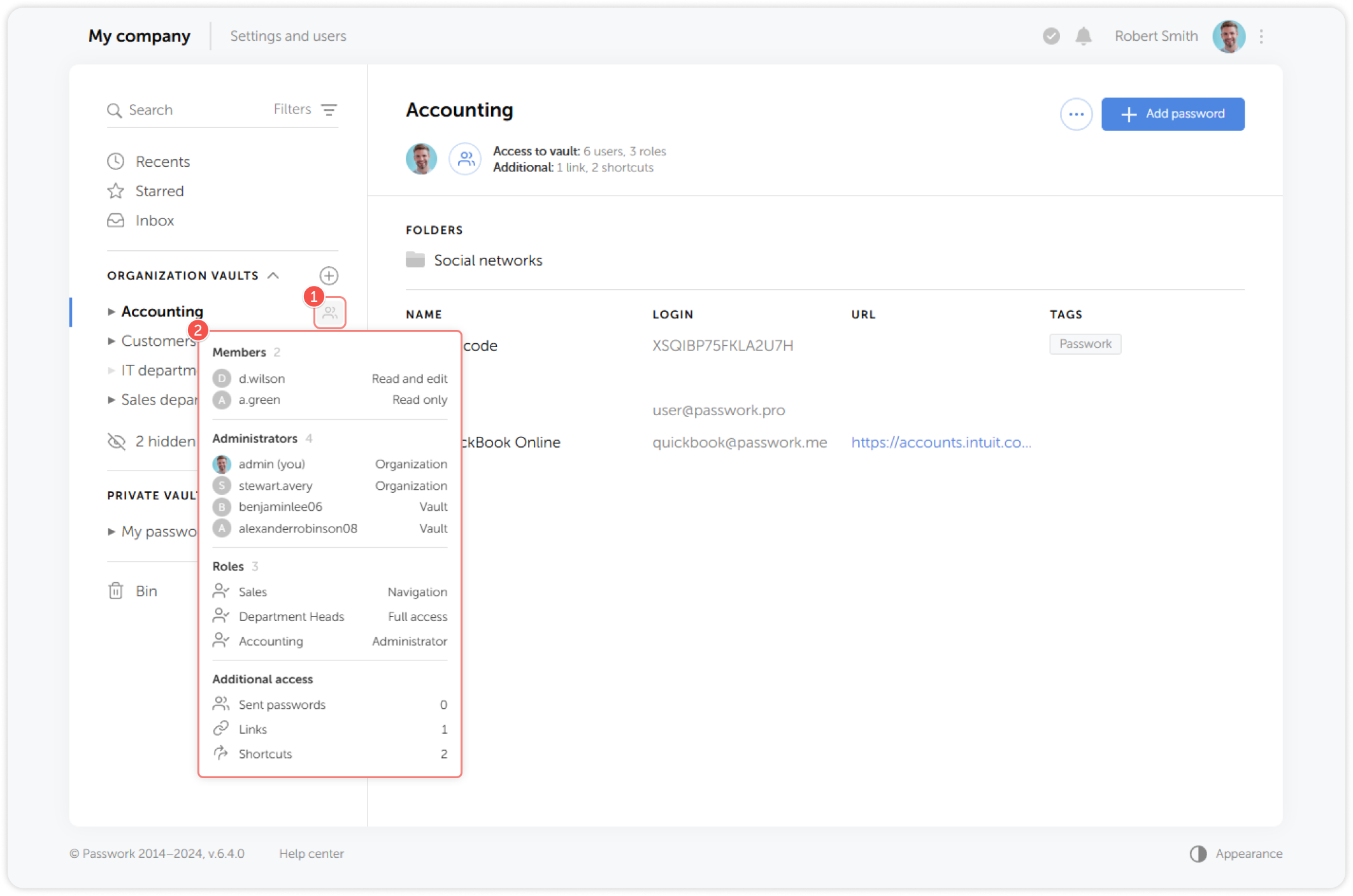 Vault access rights icon