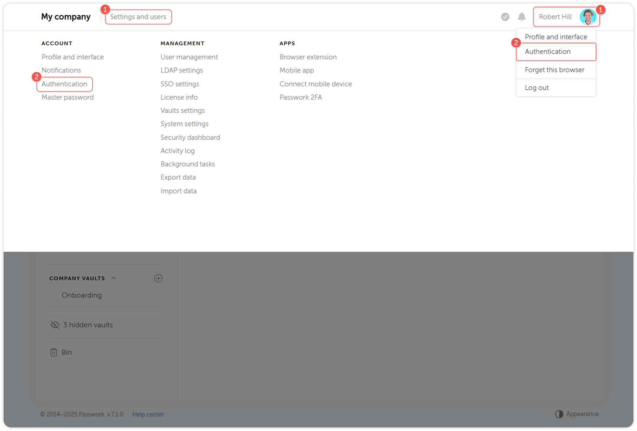 Authorization and 2FA access