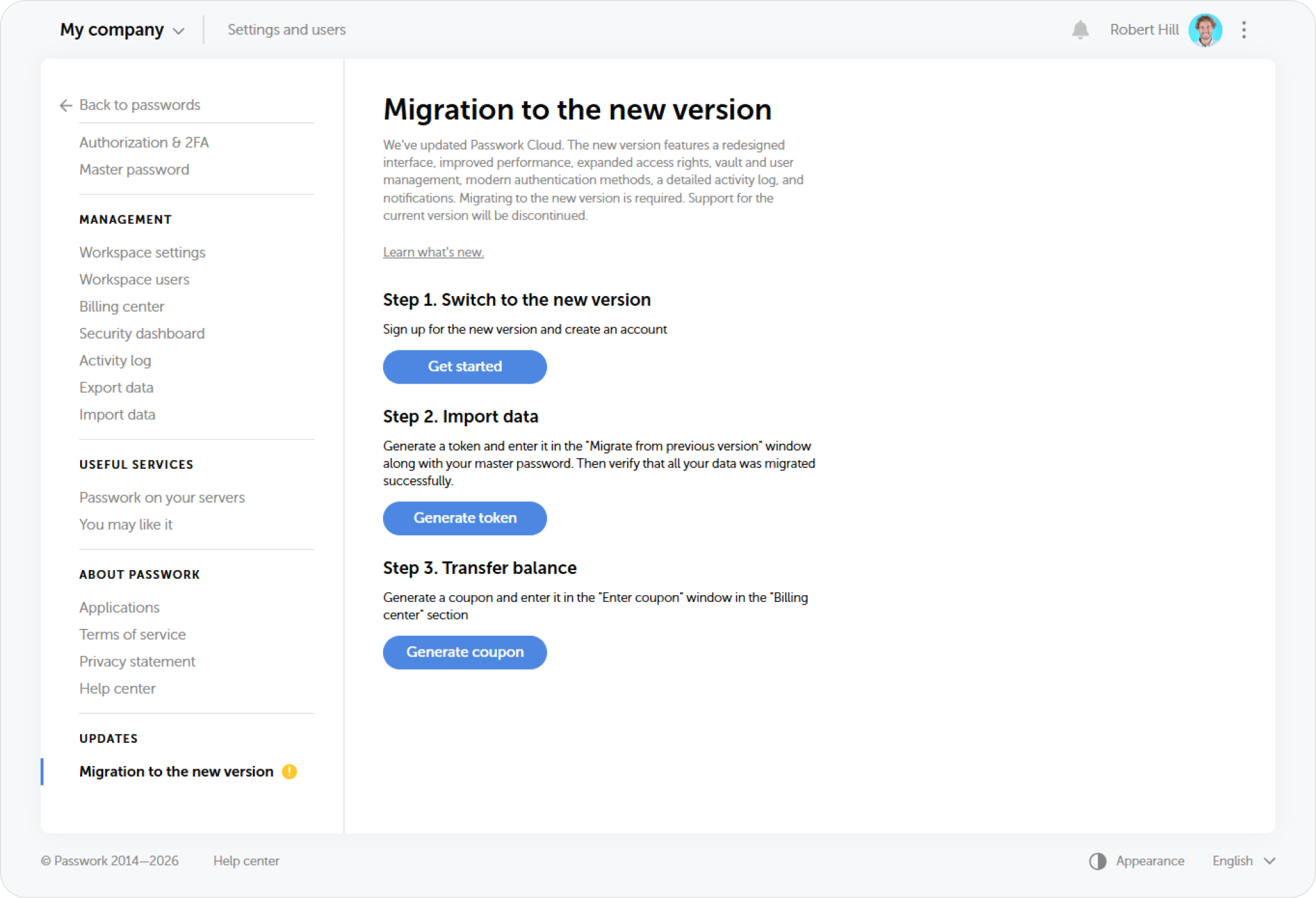 This section describes the steps that need to be completed to perform the migration.