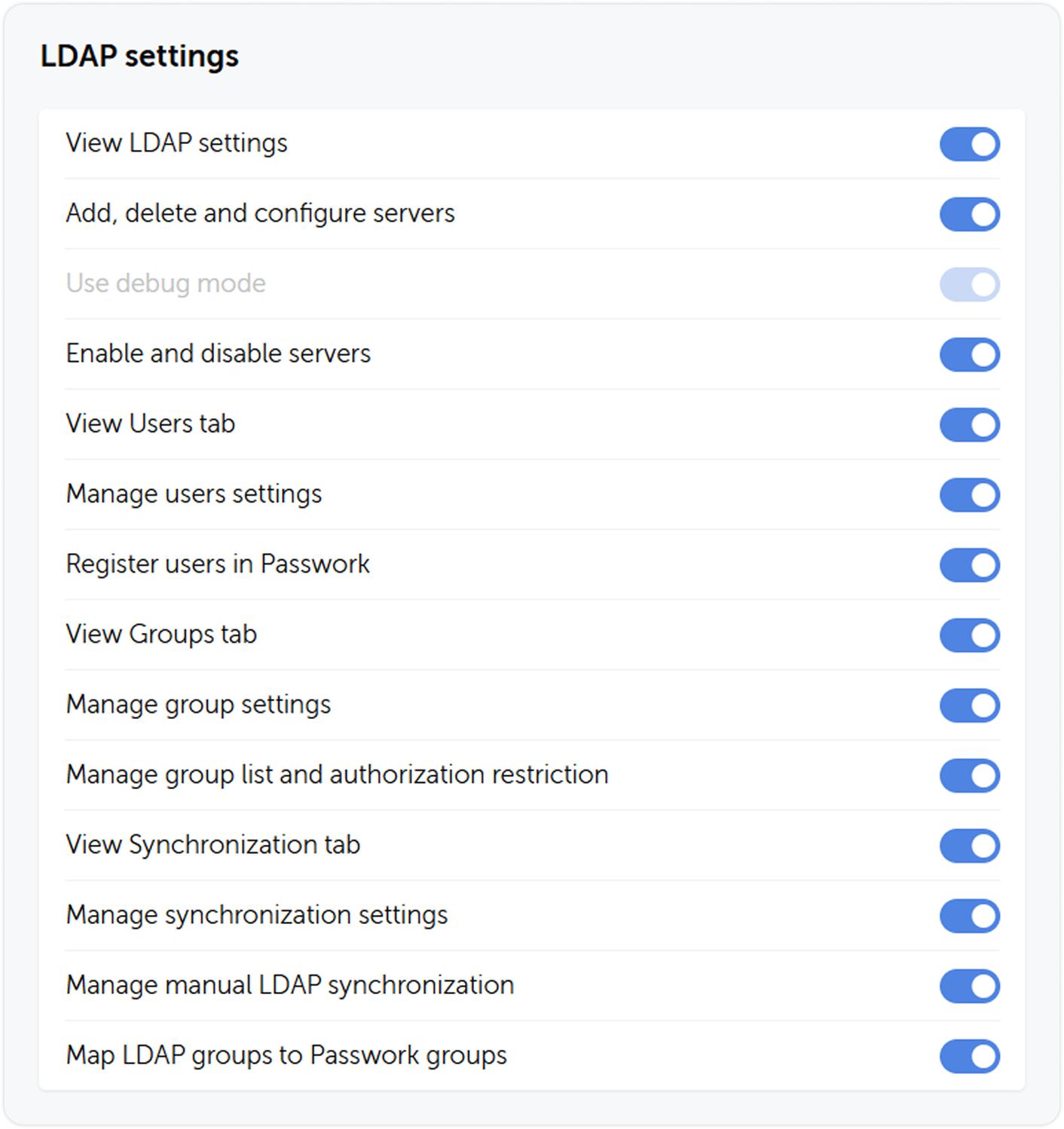 LDAP settings