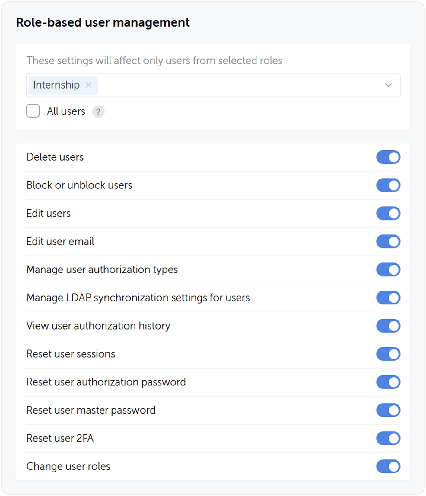 Role-based user management