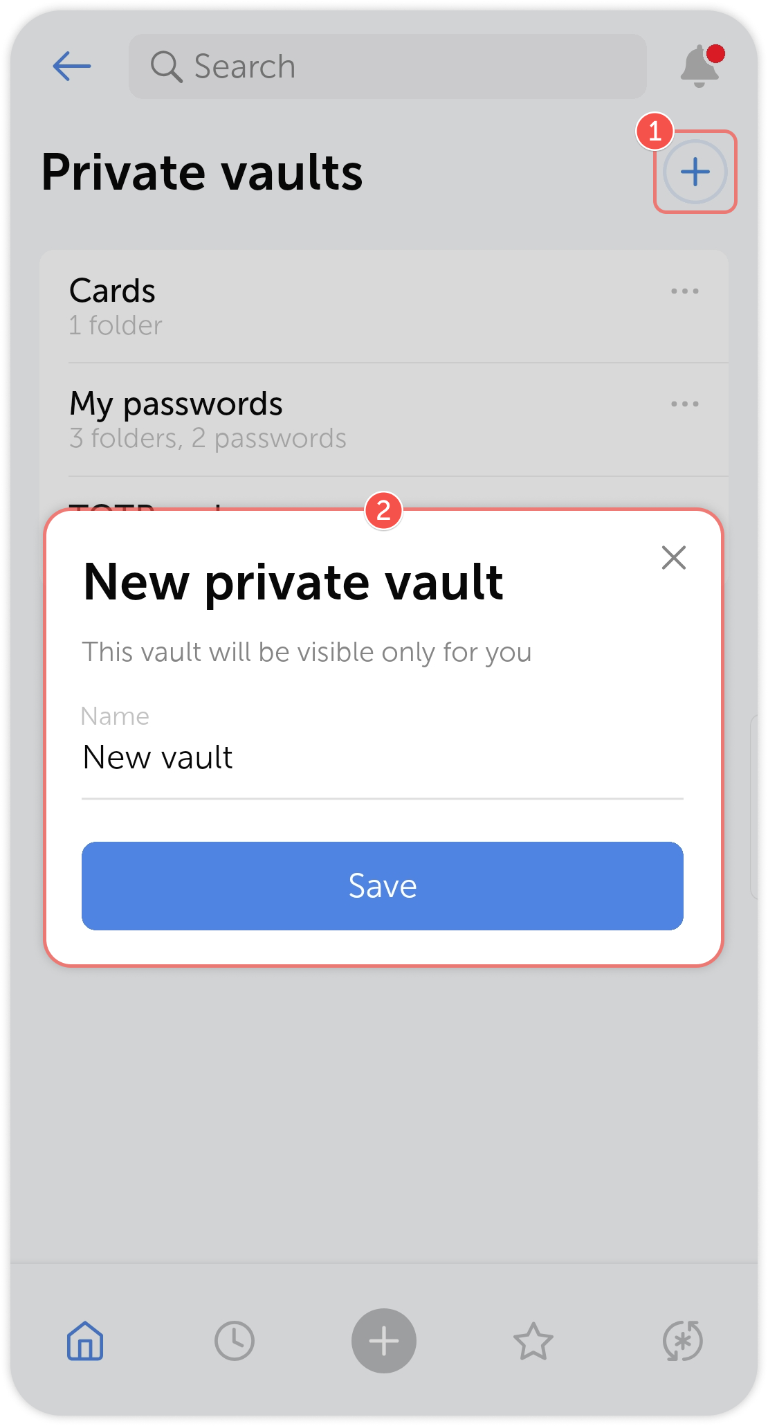 Creating a new vault