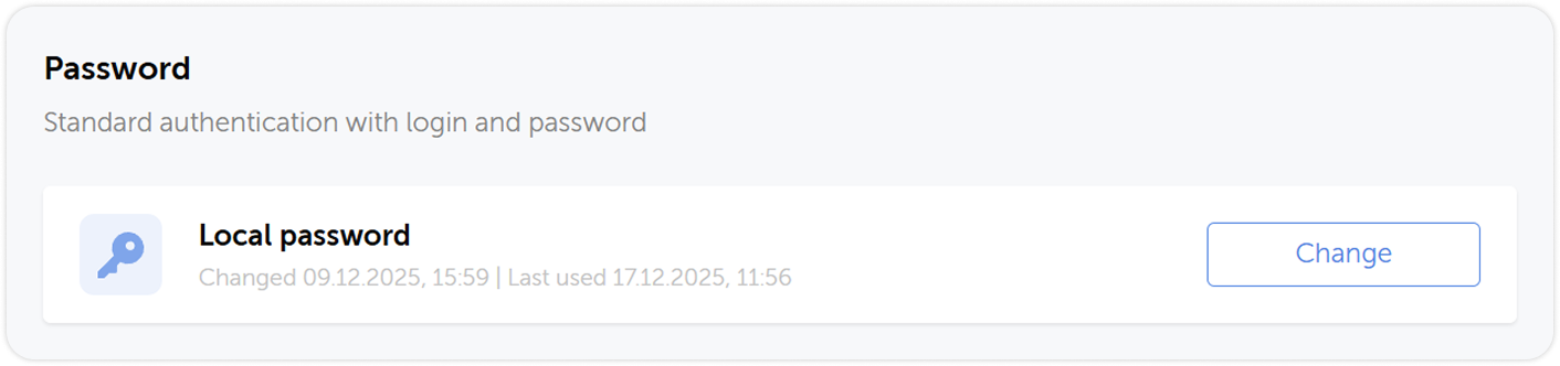 Change authorization password